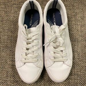 Nautica Womens  Classic White Sneakers